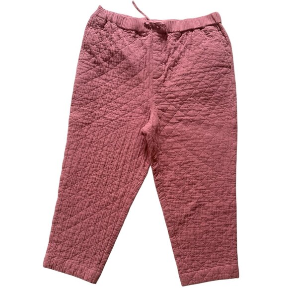 MADEWELL Quilted Lounge Pants 'Rose Dust' Drawstring Elastic Waist XL - Picture 3 of 12